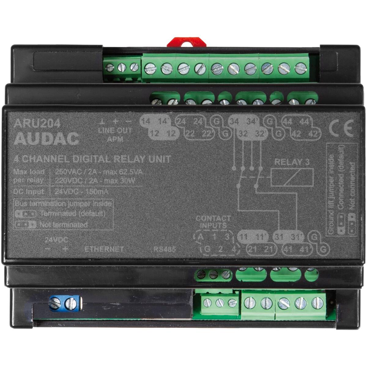 Audac AUA-ARU204 Multi-Channel Digital Relay Unit - 4 Relays - Image 3