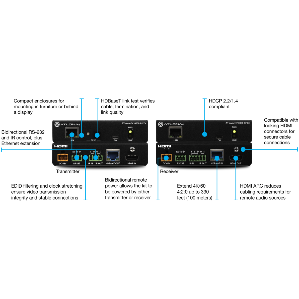 Atlona ATL-AT-AVA-EX100CE-BP-KIT AVA EX100CE Wireless Bodypack Kit - Image 2