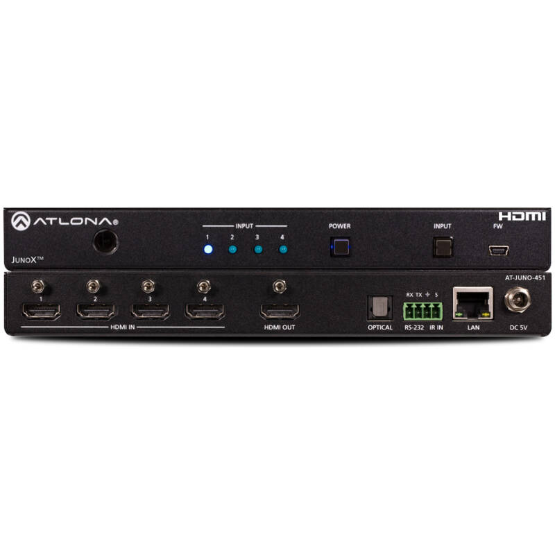 Atlona AT-JUNO-451  4×1 HDMI Switcher With HDMI And HDBaseT Outputs