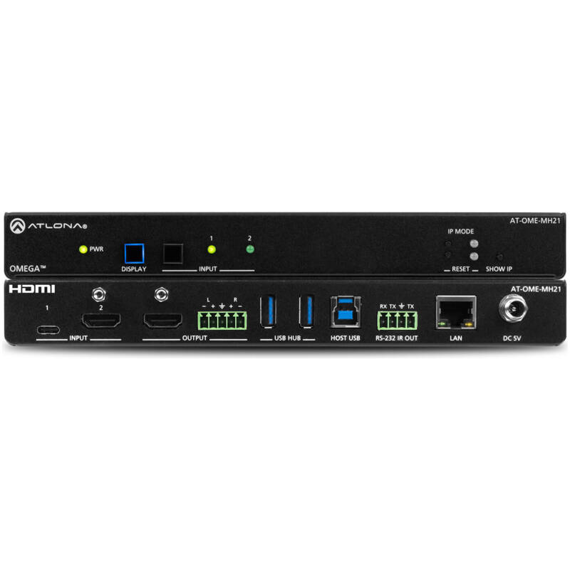 Atlona AT-OME-MH21 Two-Input AV Switcher With USB-C And HDMI Inputs
