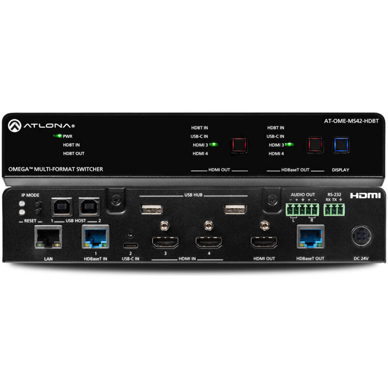 Atlona AT-OME-MS42-HDBT – 4×2 Matrix Switcher With Dual HDBaseT Outputs