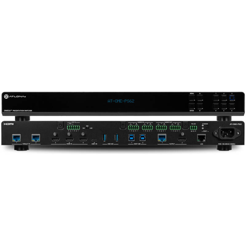 Atlona AT-OME-PS62  6×2 Presentation Switcher With HDBaseT Output