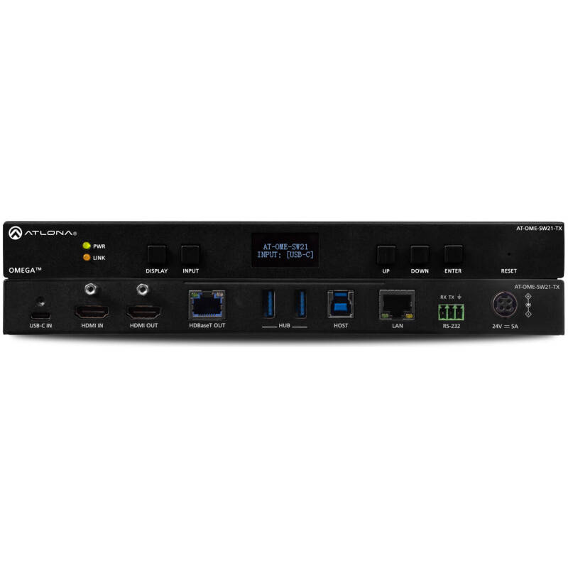 Atlona AT-OME-SW21-TX  OMEGA 2×1 HDMI Switcher With HDBaseT Transmitter