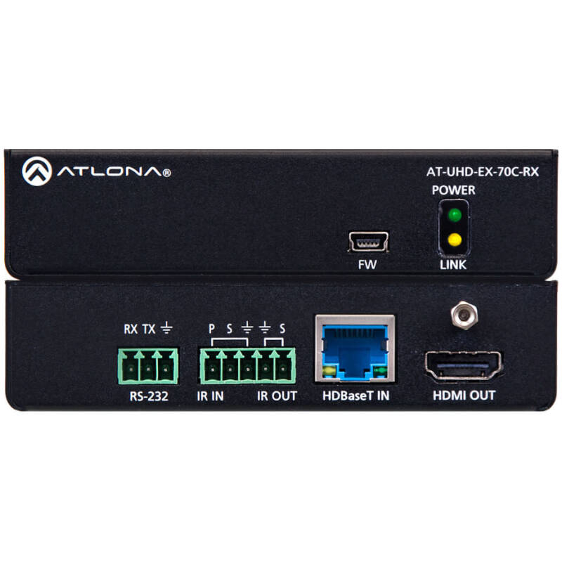 Atlona AT-UHD-EX-70C-RX  4K/UHD HDMI Over HDBaseT Receiver With Control And PoE