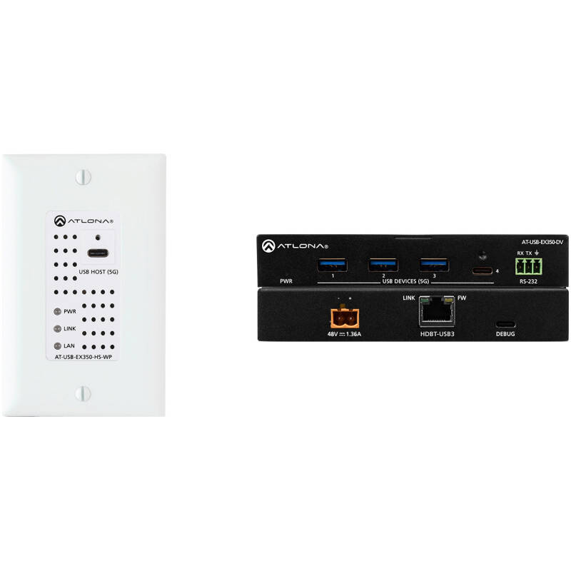 Atlona AT-USB-EX350-WPH-KIT  USB 3.0 Extender Kit With Host Wallplate