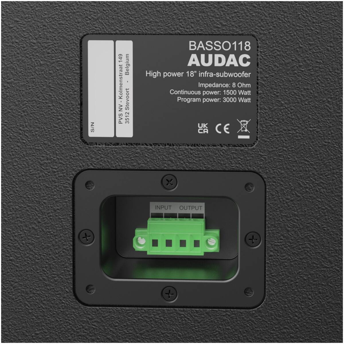 Audac AUA-BASSO118/B 18inch Ultra-High Power Infra-Subwoofer-1500W AES-Black (Indoor) - Image 2