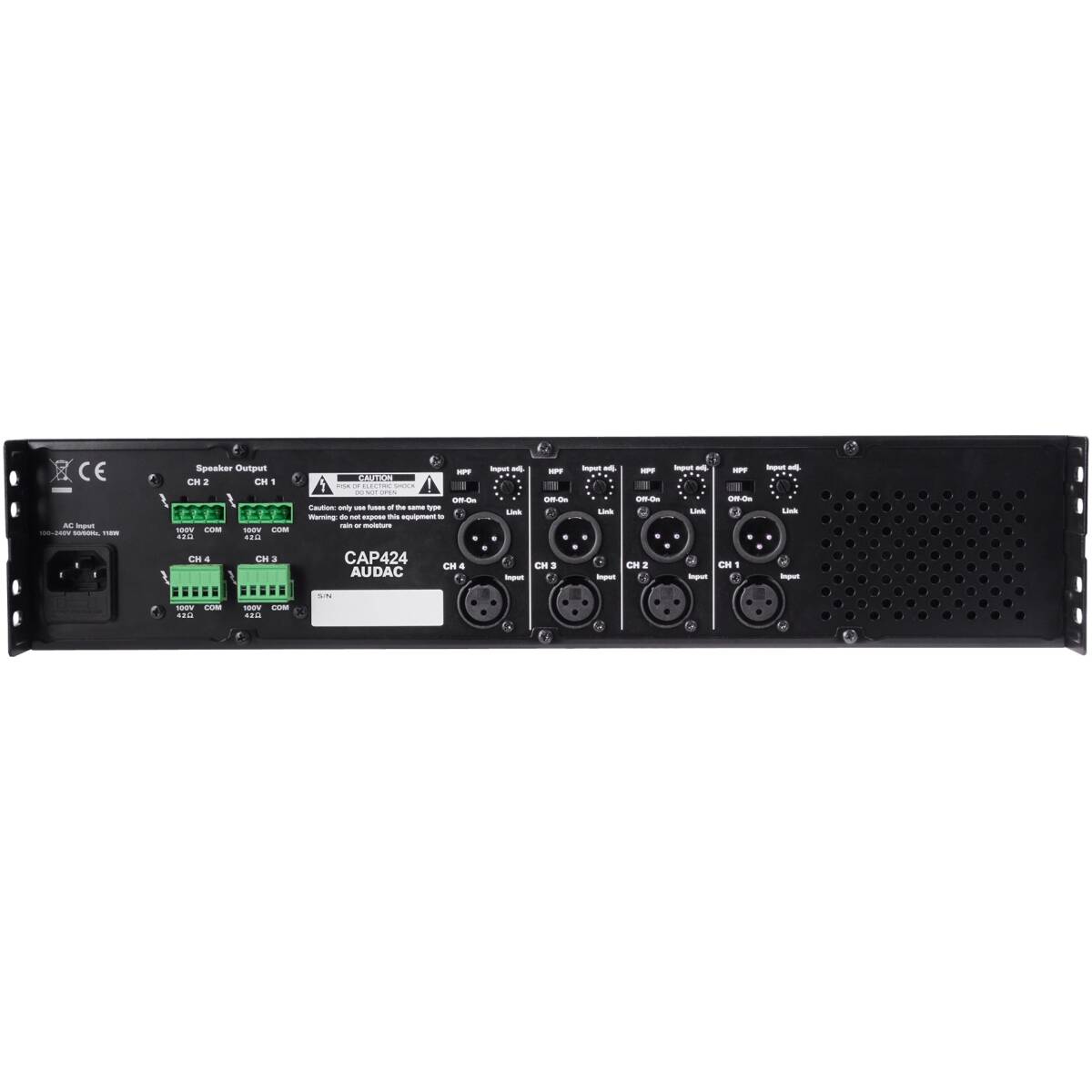 Audac AUA-CAP424 Quad-Channel Power Amplifier 4 x 240W 100V - Image 2