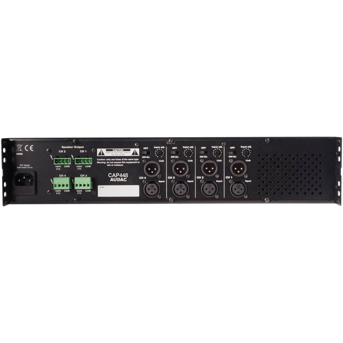 Audac AUA-CAP448 Quad-Channel Power Amplifier 4 x 480W 100V - Image 2