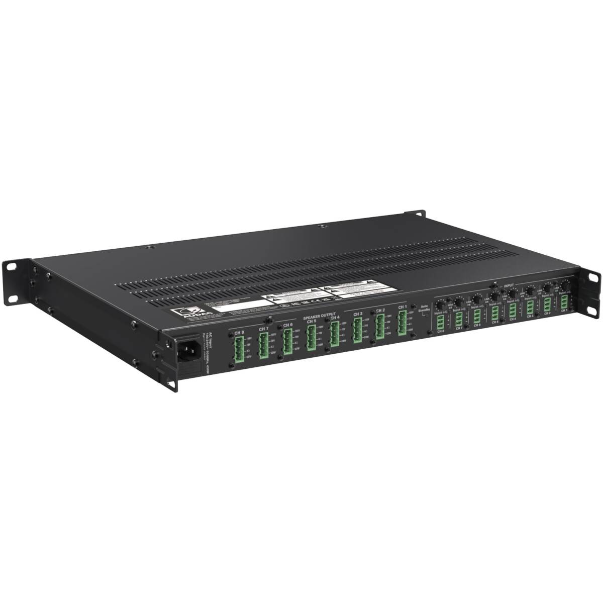Audac AUA-CEP803 Octo Channel 4 Ohm Energy-Efficient Amplifier - 8 x 30W - 70/100V - Image 4