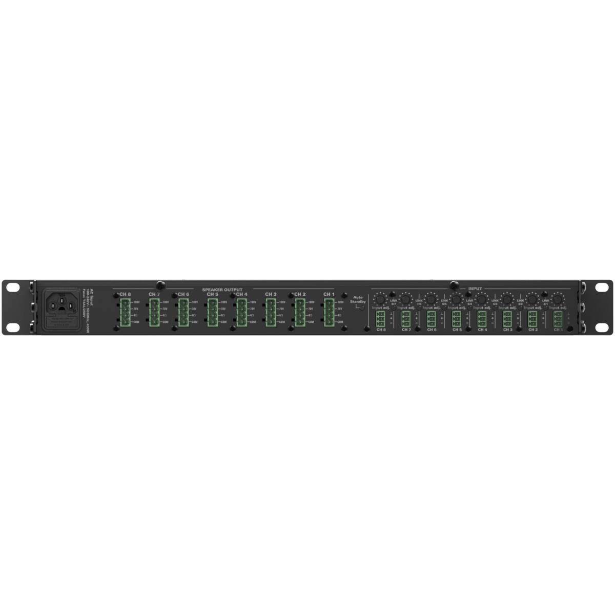 Audac AUA-CEP803 Octo Channel 4 Ohm Energy-Efficient Amplifier - 8 x 30W - 70/100V - Image 2