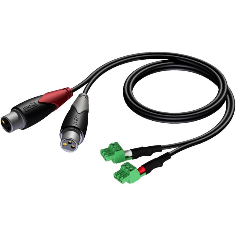 Audac AUA-CLA835/3 2 x XLR Female - 2 x Terminal Block (3p - 3.81mm) 3 Meter