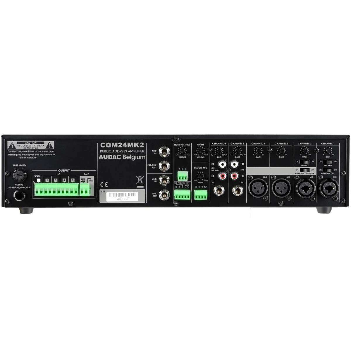 Audac AUA-COM24MK2 Public Address Amplifier 240W 100V MK2 version - Image 2