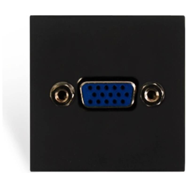 Audac AUA-CP45VGA/B Connection Plate VGA 45 x 45 mm Black Version