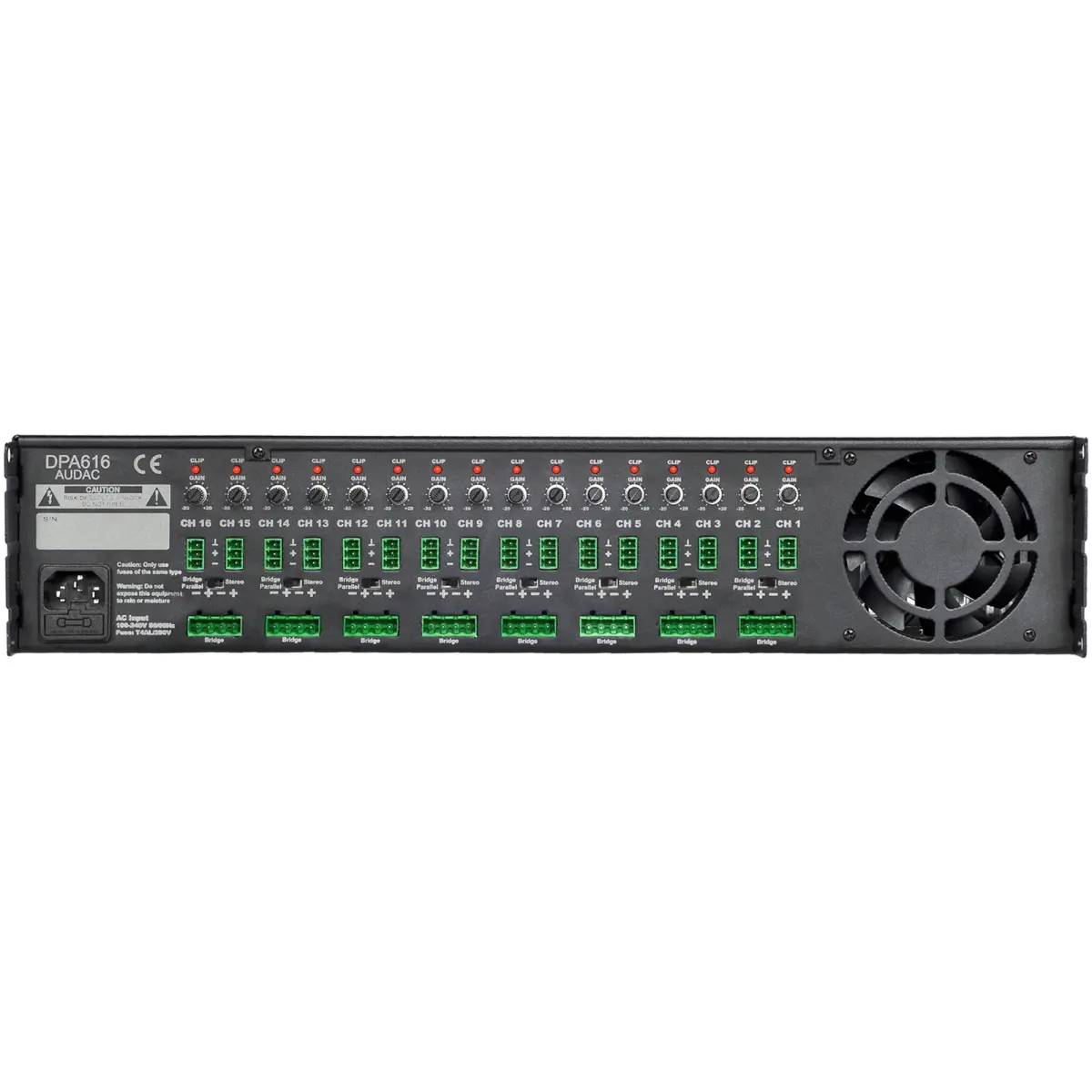 Audac AUA-DPA616 Multi-Channel Power Amplifier (16 x 60W) - Image 2