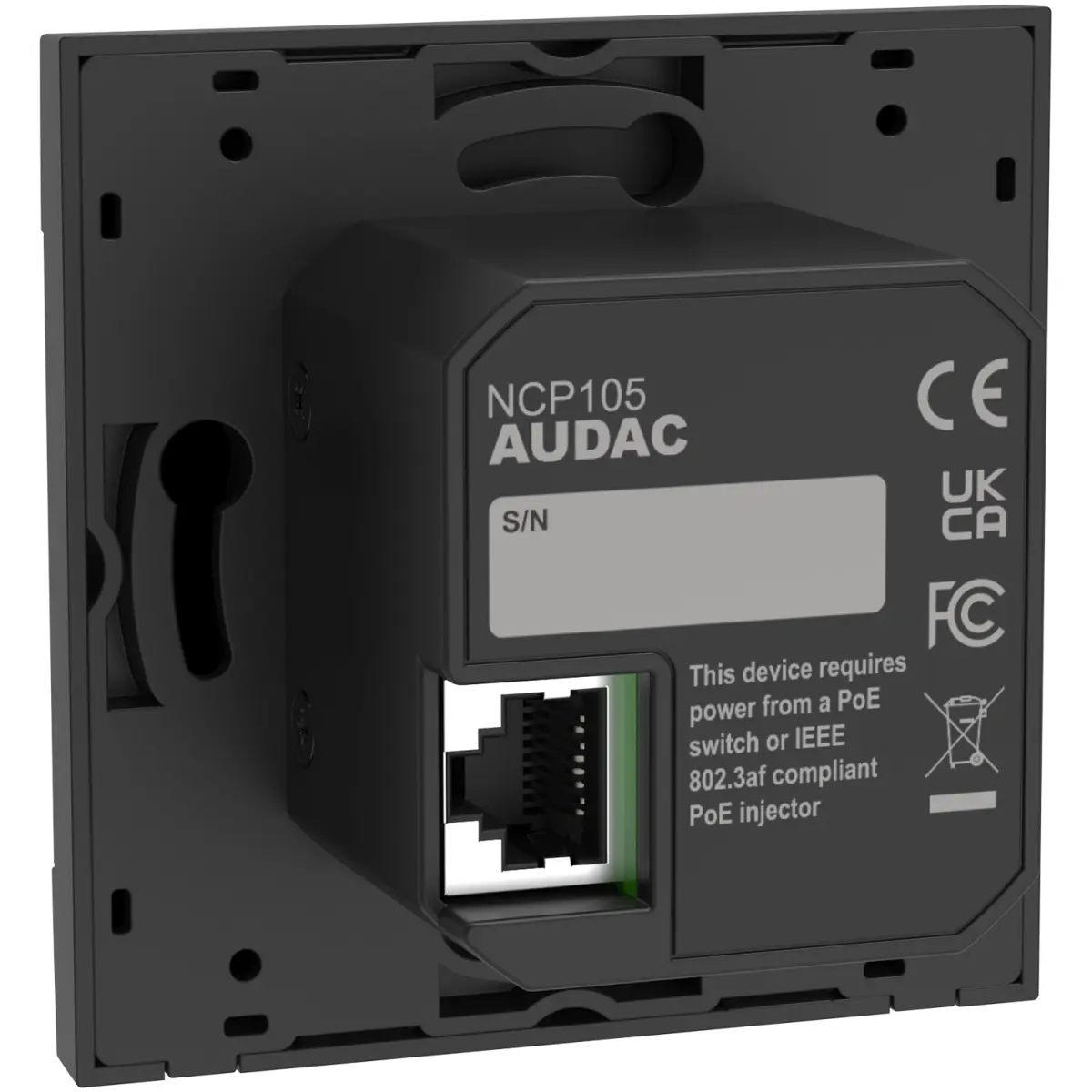 Audac NCP105 Black Universal Network/PoE Wall Panel Controller - Image 3