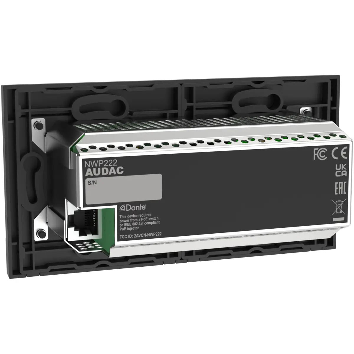 Audac NWP222 Black Network Input & Output Pane - Image 2