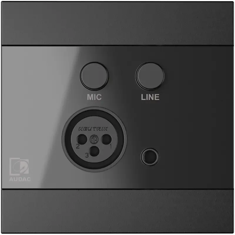 Audac WP210 Black Universal Wall Panel - Microphone & Line Input
