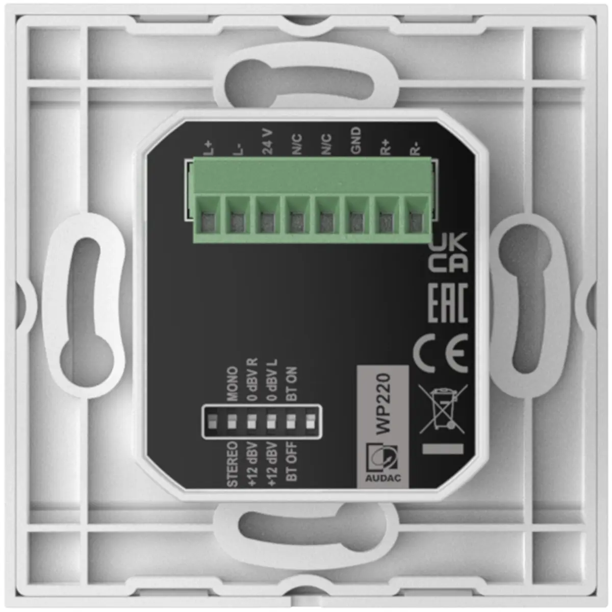 Audac WP220 White Universal Wall Panel Bluetooth Receiver Input - Image 3
