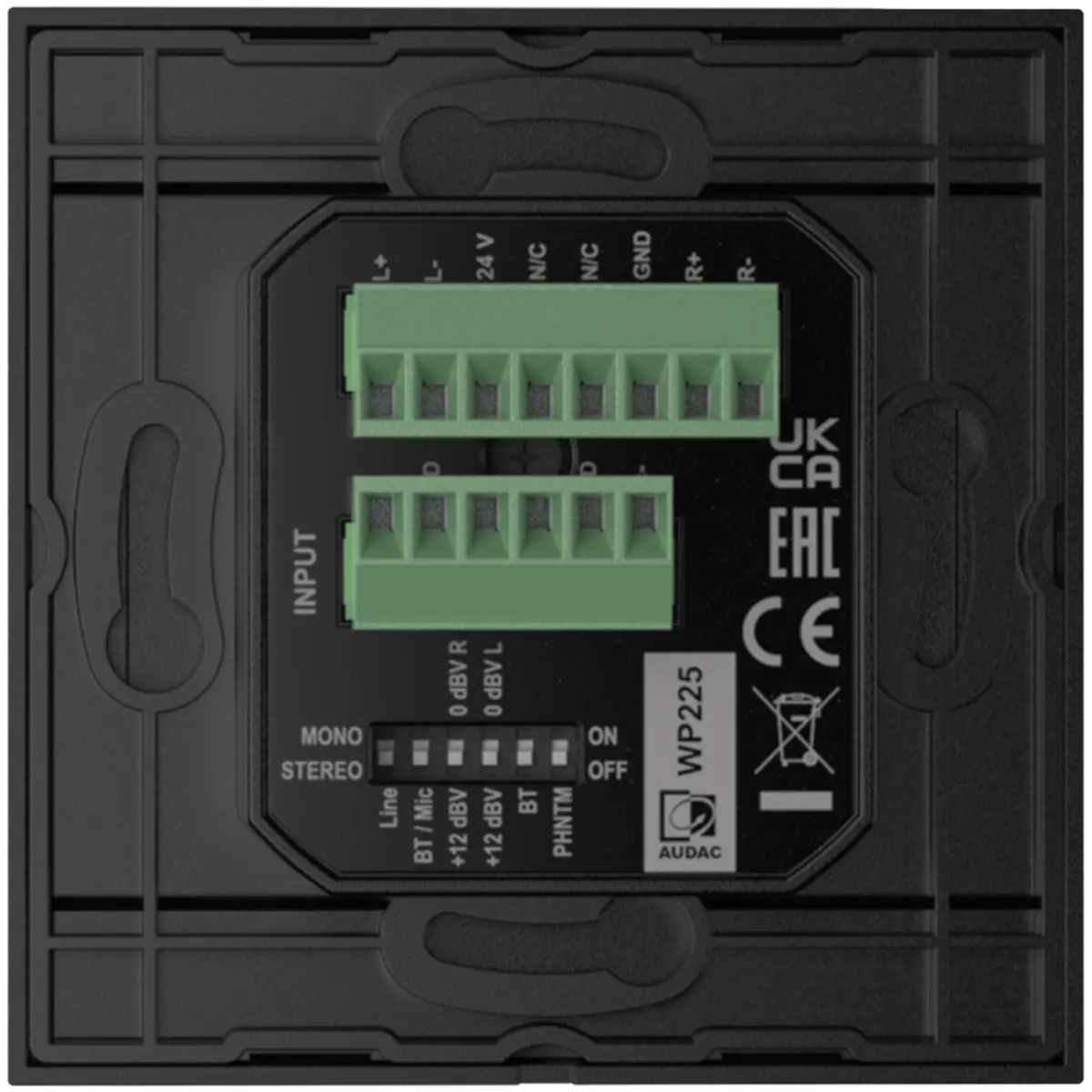 Audac WP225 Black Universal Wall Panel Microphone Line & Bluetooth Receiver - Image 3