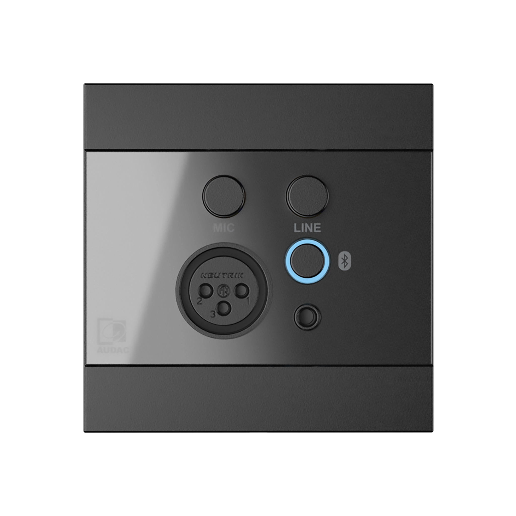 WP225_b_front_light Audac WP225 Black Universal Wall Panel Microphone Line & Bluetooth Receiver - Image 1