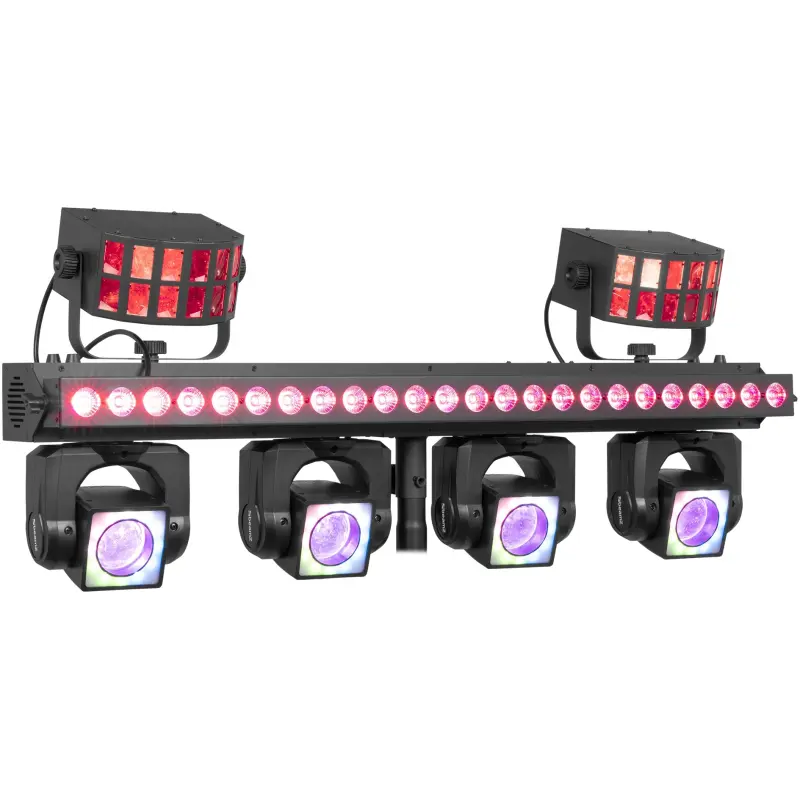 Beamz ShowBar GO Ultra With 4 Moving Heads, LED Bar And 2 Derby Effects