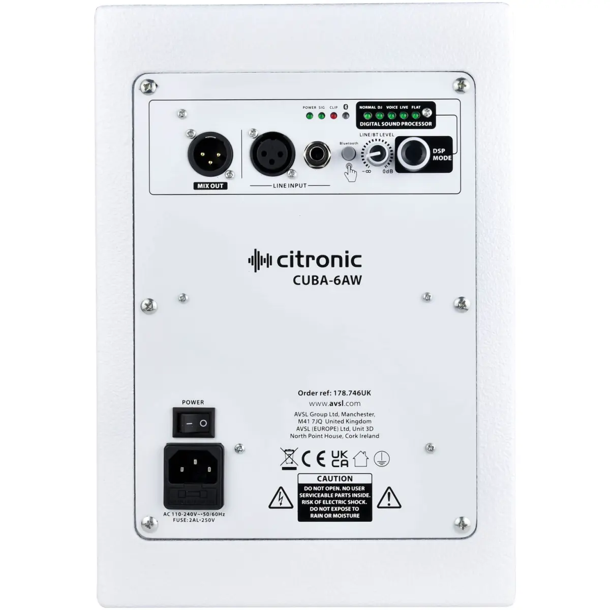 Citronic Cuba - 6AW Active Wall Mount Speaker 6INCH White 100W 8OHM - Image 2