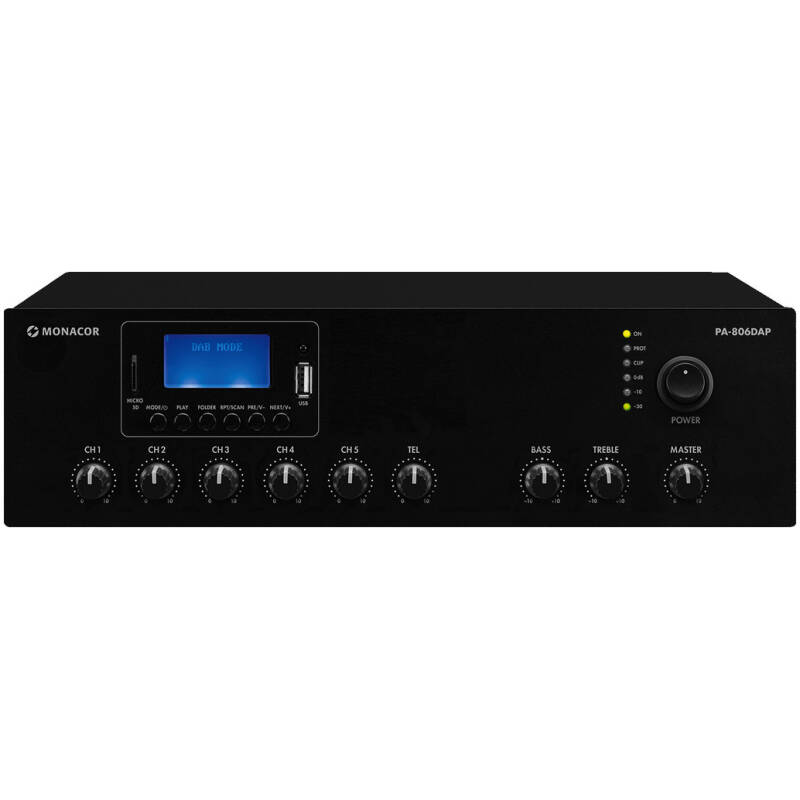 Monacor PA-806DAP Mono class D PA mixing amplifier