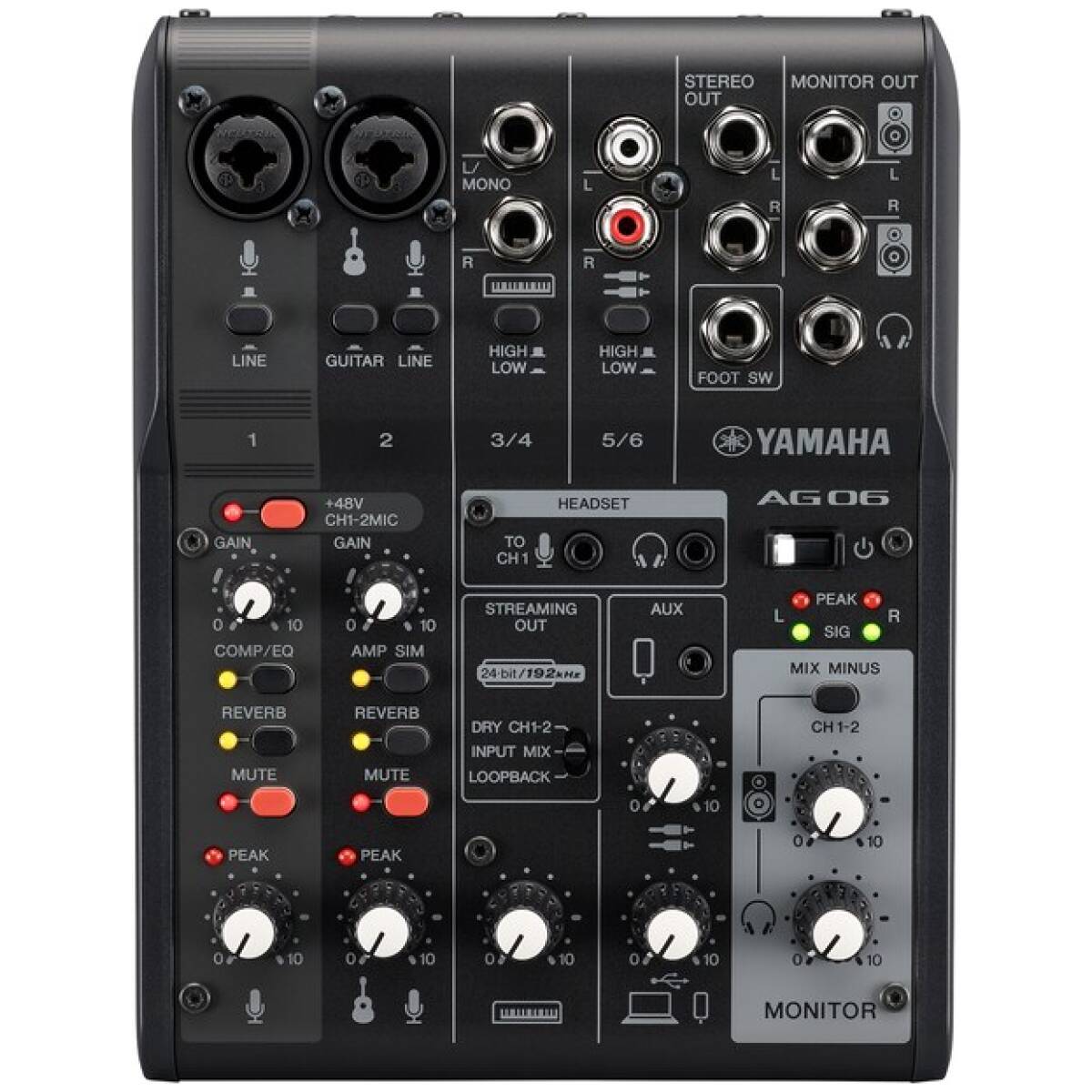 Yamaha AG06MK2 Live Streaming Mixer (Black) - Image 2
