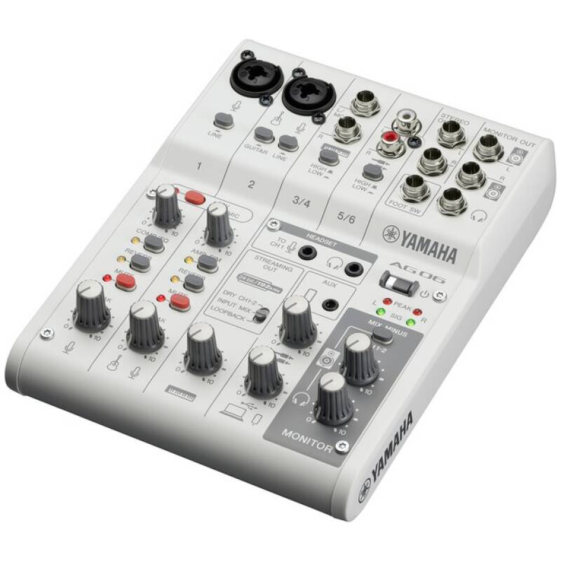 Yamaha AG06MK2Live Streaming Mixer (White)