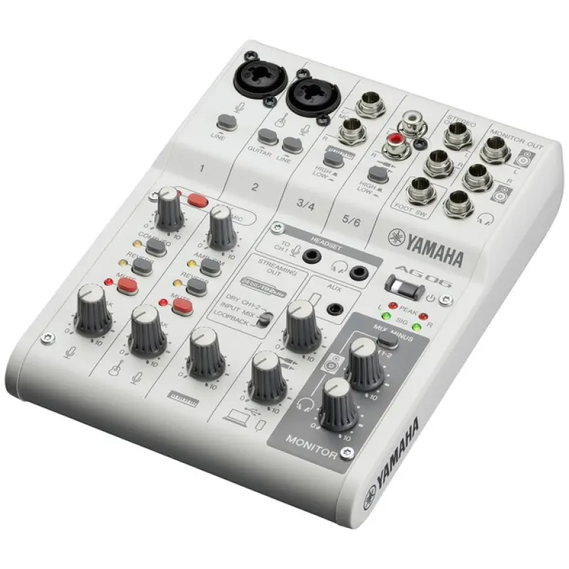 Yamaha AG06MK2Live Streaming Mixer (White)