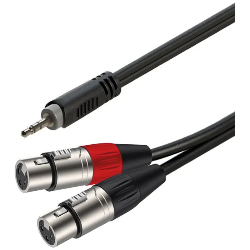 Roxtone Smart Series Signal Lead 3.5 Male St – 2 Xlr Female 2M
