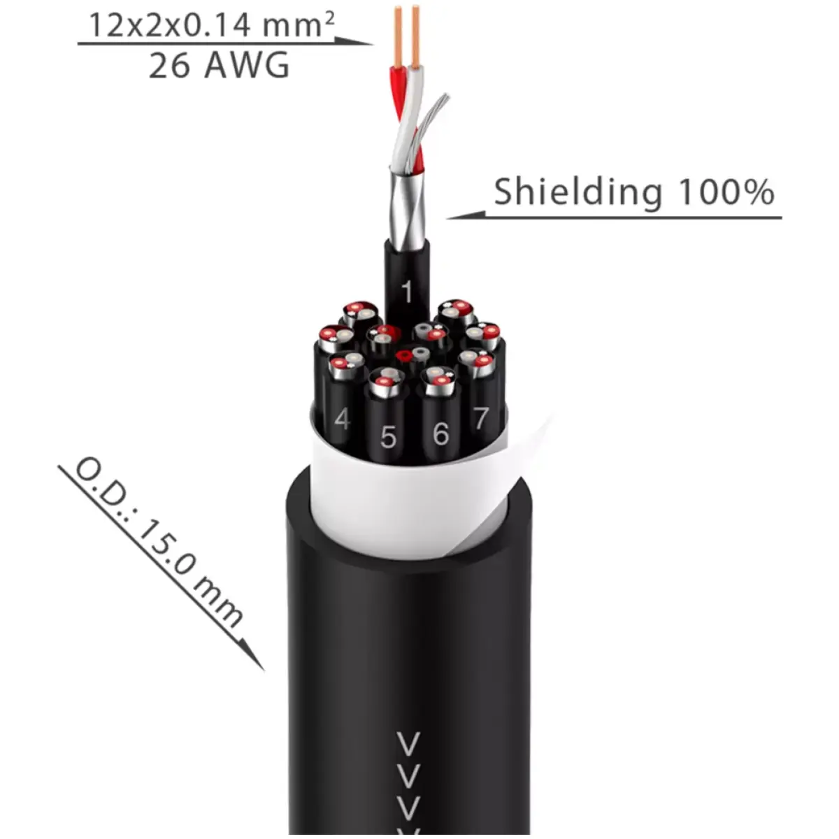 Roxtone Multicore Cable 12CORE Black 100M - Image 2