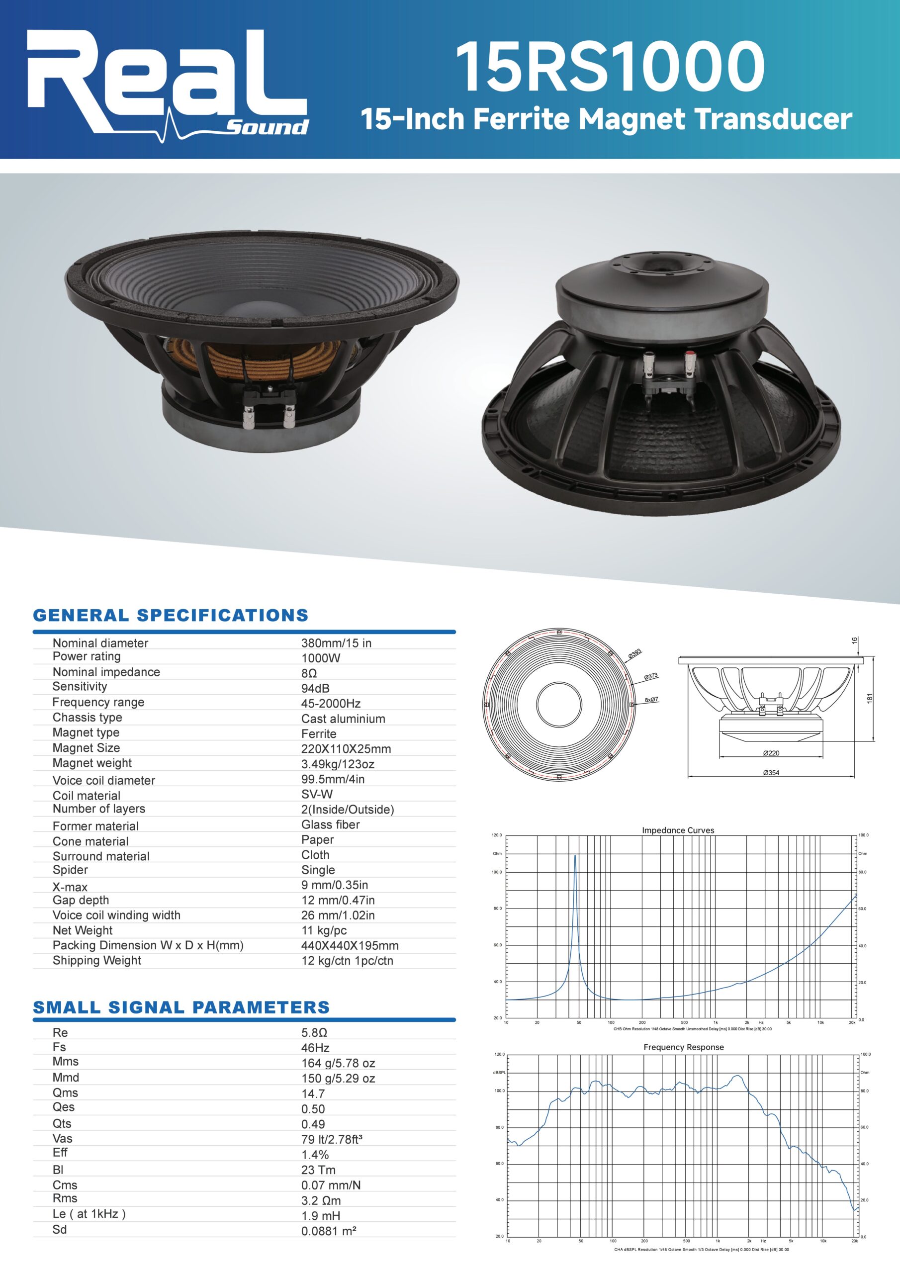 Real Sound 15RS1000 1000W 15