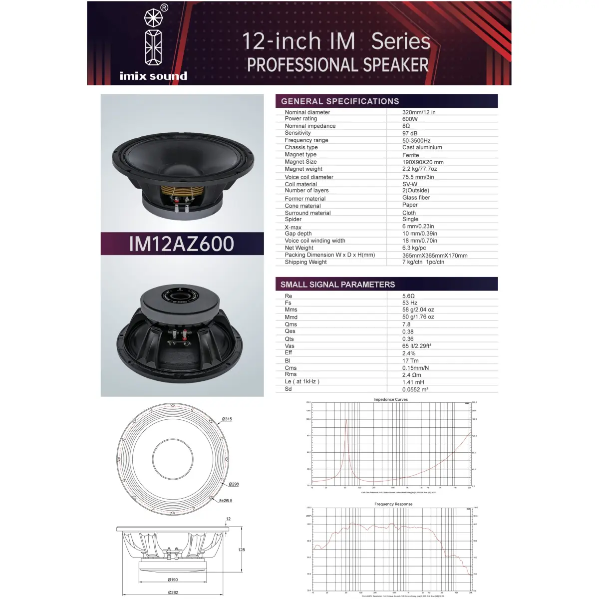 Imix IM12AZ600 12" 600W Loose Speaker - Image 6