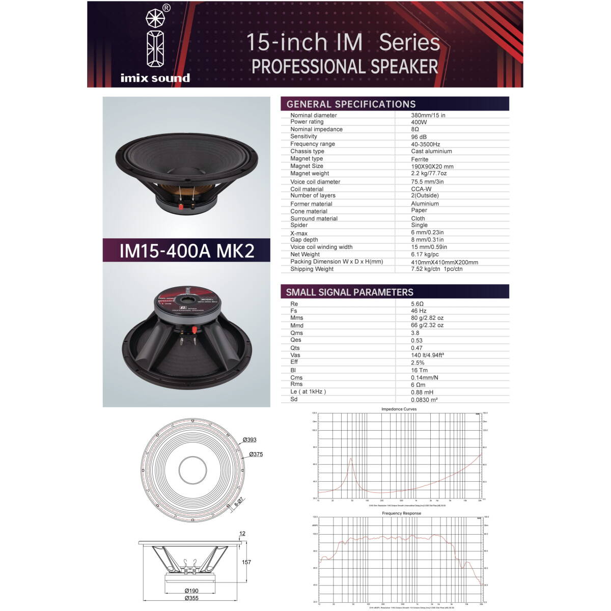 Imix 15-400A 15" 400W Loose Speaker - Image 7