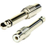 Tecnix 1/4'' Jack to RCA Female Silver Chassis Adaptor (Pair) - Image 4