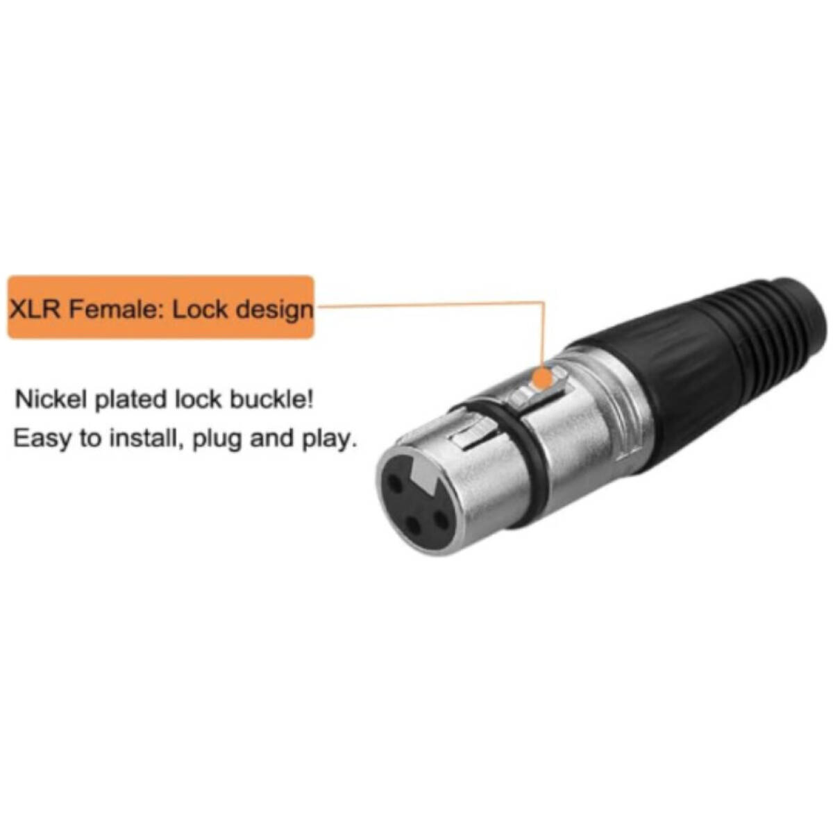 Tecnix Female 3-pin Xlr Connector China Neutrik Silver Chassis - Image 3
