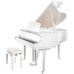 Pearl River Gp160 Grand In White Polish With White Bench