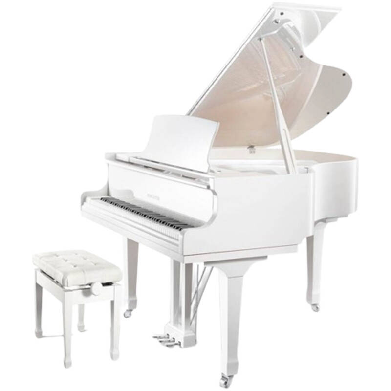 Pearl River Gp160 Grand In White Polish With White Bench