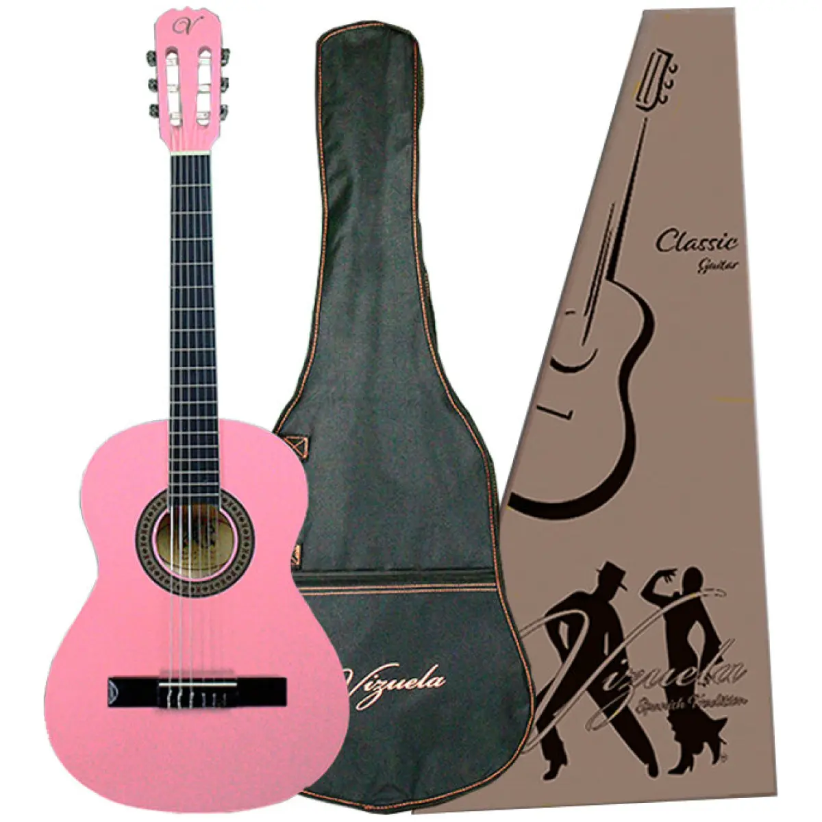 Vizuela Full Size Classic Guitar (Pink) - Image 5