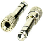 Tecnix 1/4" Jack to Mini Jack Stereo - Stereo Silver Chassis Adaptor - Image 3