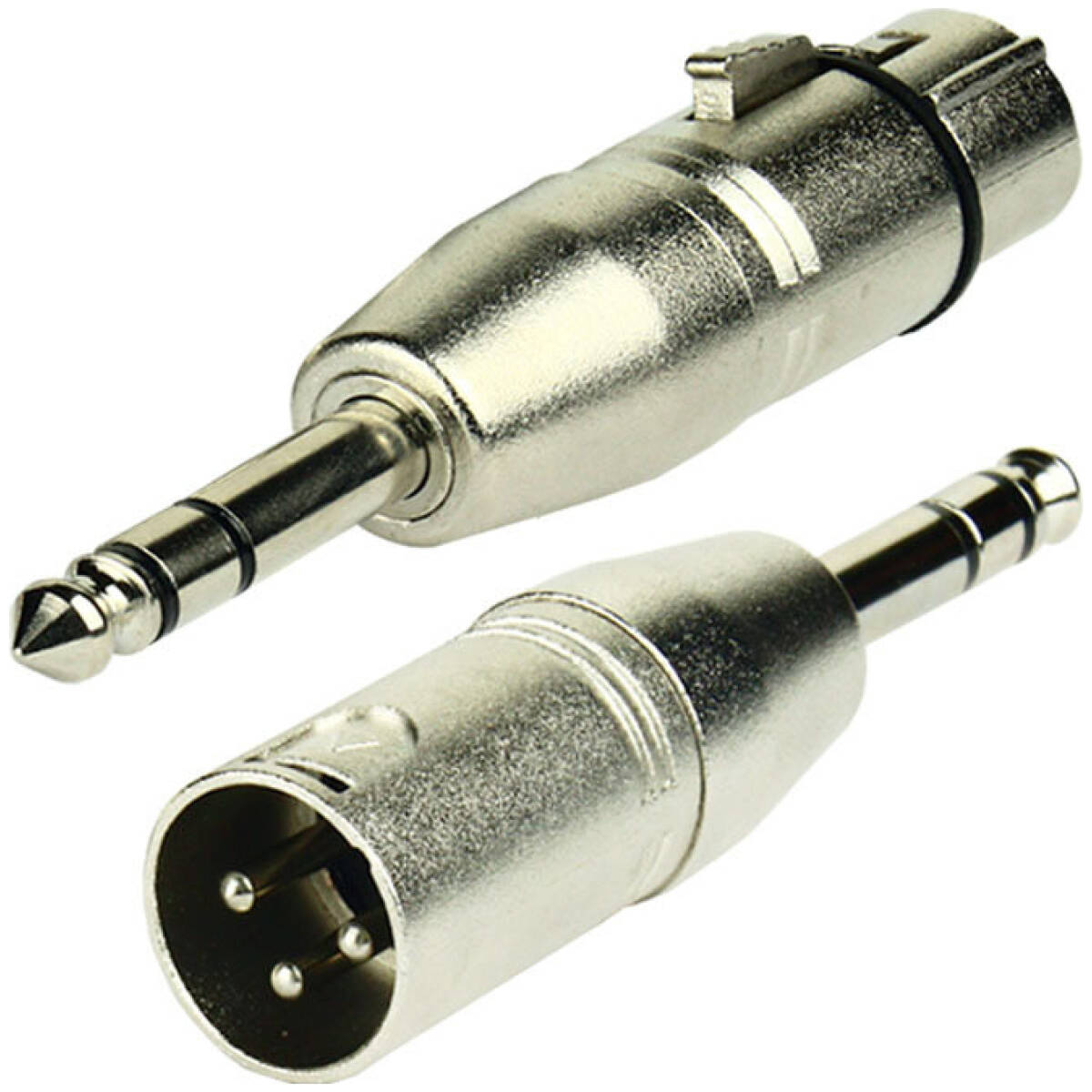 Tecnix XLR Male - Stereo 1/4" Silver Chassis Adaptor - Image 2