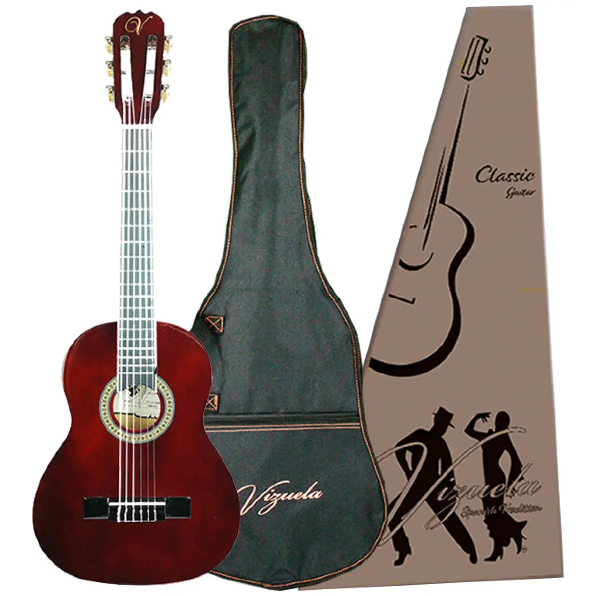 Vizuela 30''' Classic Guitar (Wine Red) - Image 5