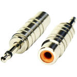 Tecnix 1/4'' Jack to RCA Female Silver Chassis Adaptor (Pair) - Image 3