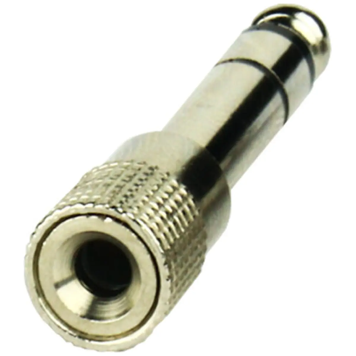 Tecnix 1/4" Jack to Mini Jack Stereo - Stereo Silver Chassis Adaptor - Image 2