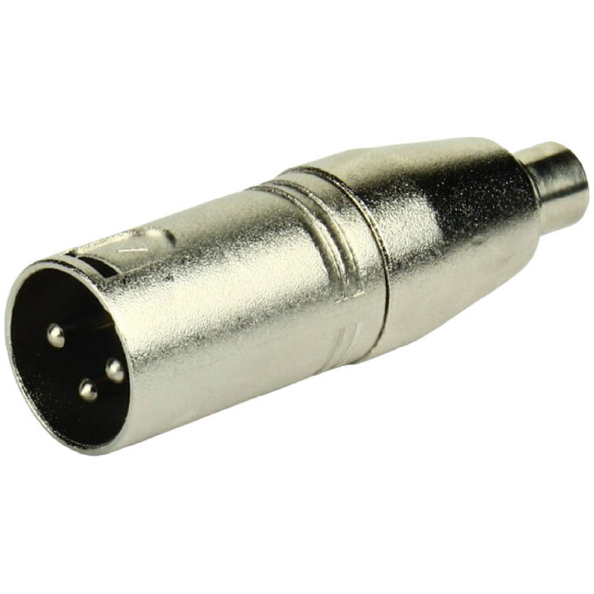 Tecnix XLR Male - RCA Female Silver Chassis Adaptor - Image 2