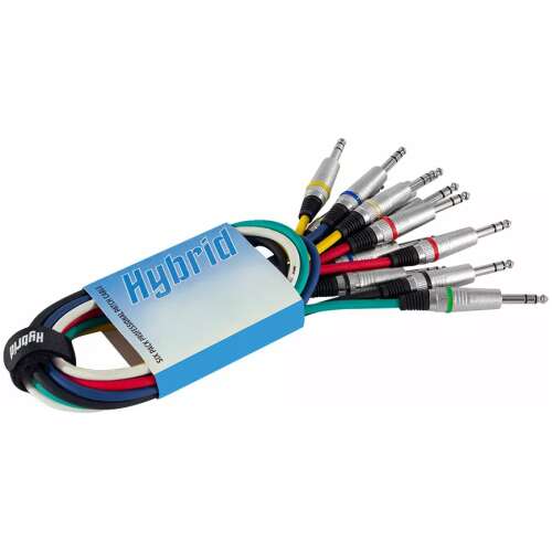 Hybrid Jack - Jack 6.5mm, mono, unbal, 1M, 6 colour pack