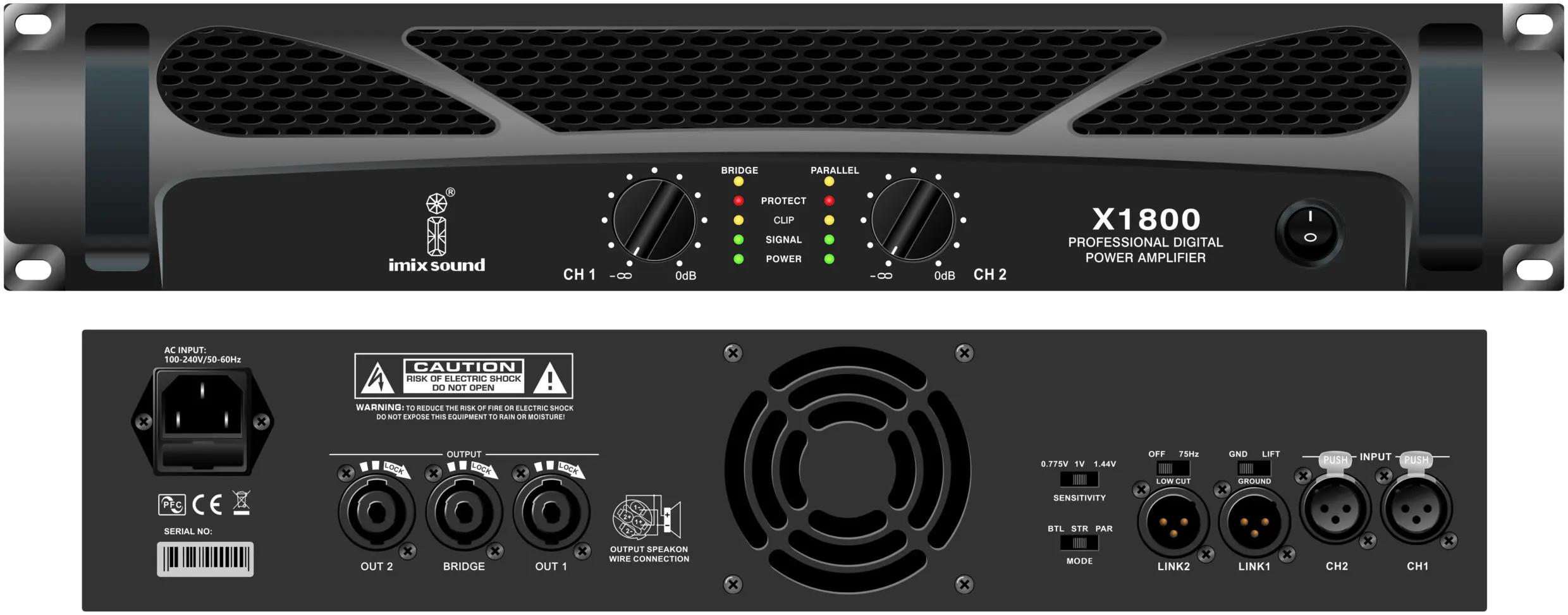 Imix X1800 2 Channel Power Amplifier - A1 Sound