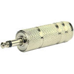 Tecnix Mini Jack Male - 1/4"Jack Female Silver Chassis Adaptor