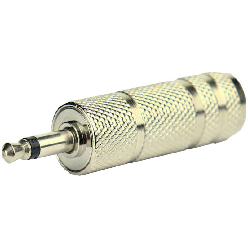 Tecnix Mini Jack Male - 1/4"Jack Female Silver Chassis Adaptor